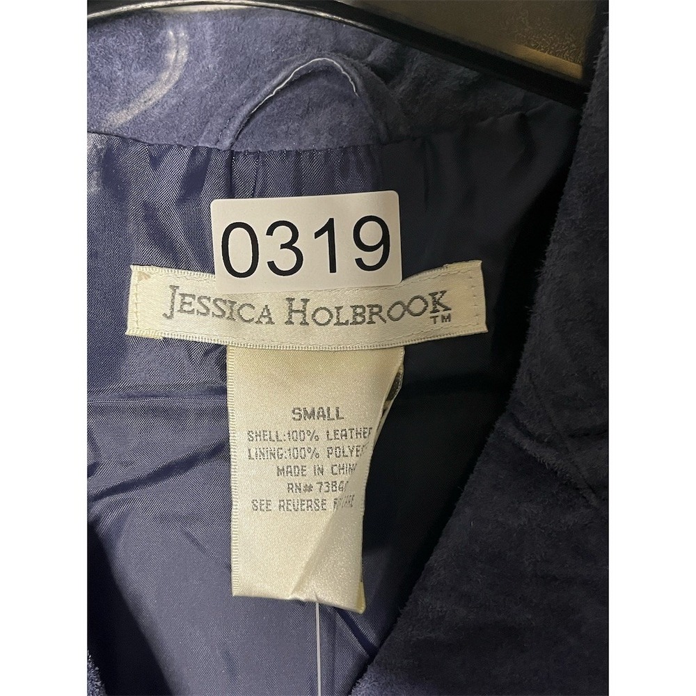 Jessica Holbrook Blazer Jacket Womens Small Blue Button Front Lined - Picture 2 of 7